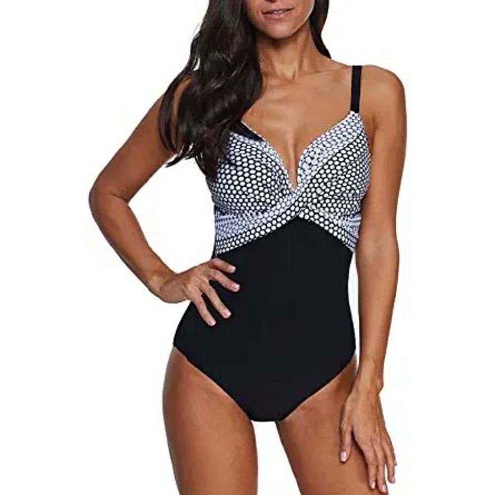 B2prity Womens Monokini Front Cross One Piece Swimsuits Tummy Control Swimwear